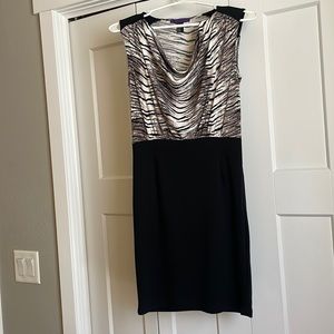 Forever 21 leopard print black bodycon dress